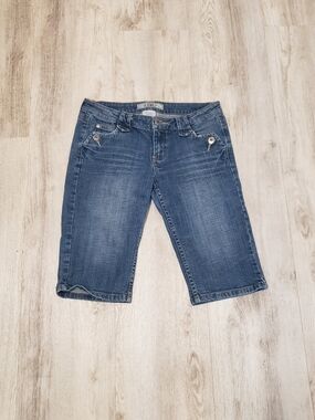 YMI Women's Dark Blue Denim Bermuda Shorts